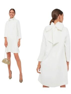 Pomander Place white Daphne Dress Tuckernuck sz Small Long Sleeve Ruffle Collar